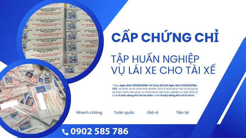 Giấy chứng nhận tập huấn nghiệp vụ lái xe kinh doanh vận tải 4 Thẻ tập huấn nghiệp vụ lái xe kinh doanh vận tải