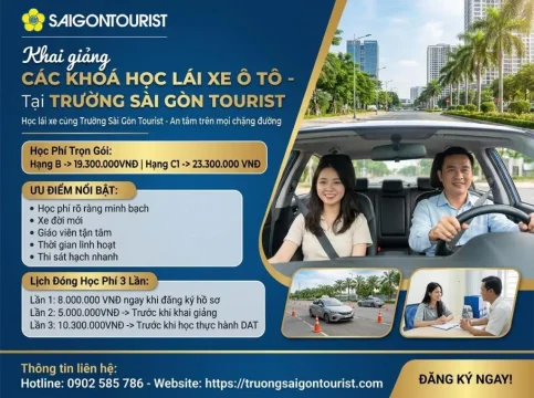 Các khoá học lái xe ô tô tại Trường dạy lái xe ô tô Sài Gòn Tourist - Thầy Hưng 0902 585 786