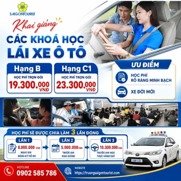 Các khoá học lái xe ô tô tại Trường dạy lái xe ô tô Sài Gòn Tourist - Thầy Hưng 0902 585 786
