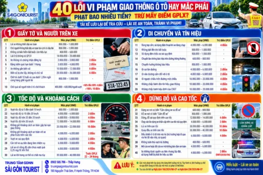 40 lỗi vi phạm giao thông ô tô thường gặp