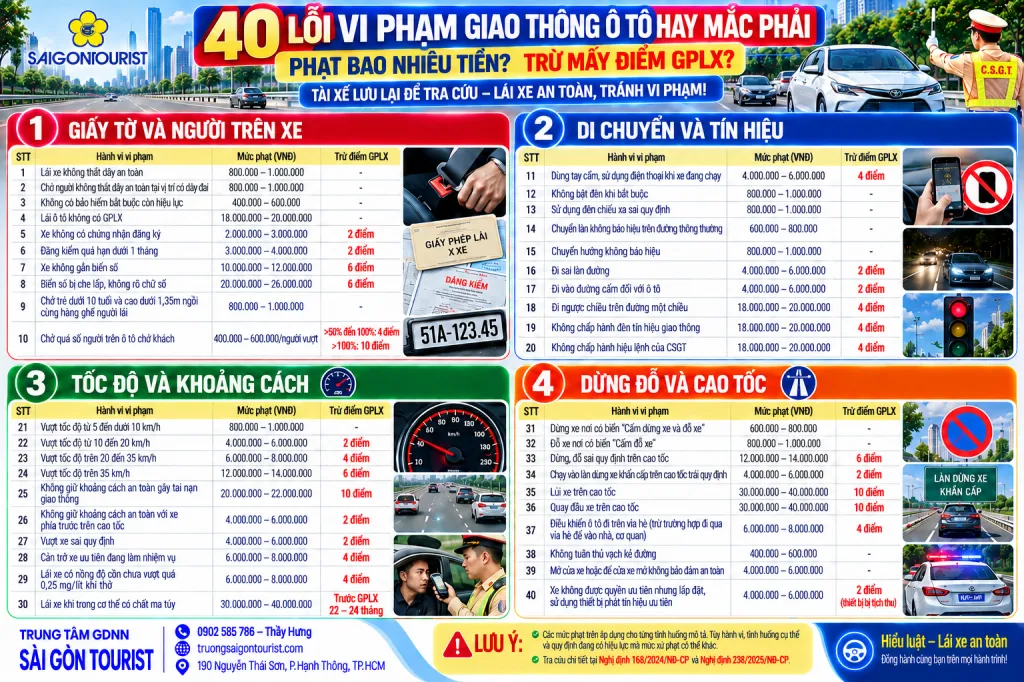 40 lỗi vi phạm giao thông ô tô thường gặp 2 40 lỗi vi phạm giao thông ô tô thường gặp