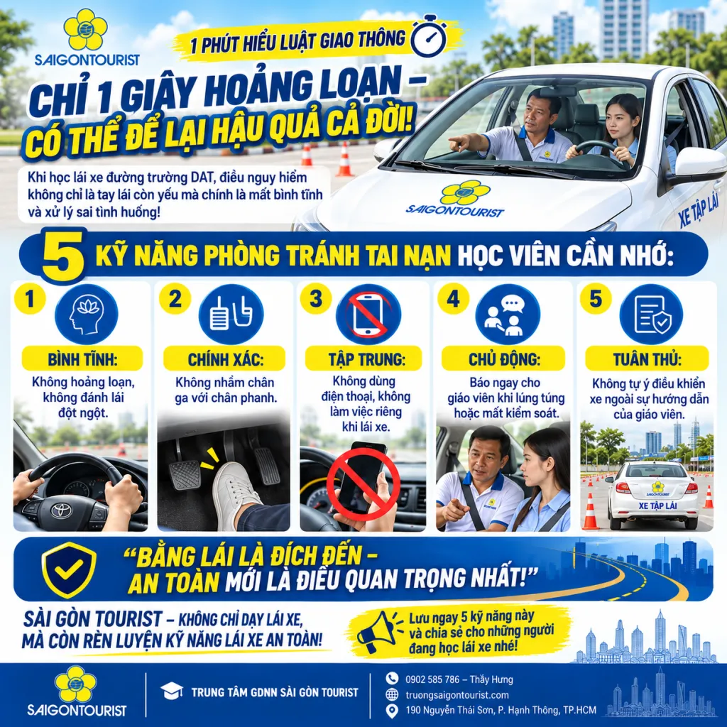 5 kỹ năng phòng tránh tai nại khi học lái xe DAT học viên cần lưu ý 3 5 kỹ năng phòng tránh tai nại khi học lái xe DAT học viên cần lưu ý