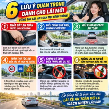 6 lưu ý quan trọng dành cho tài xế mới lái ô tô