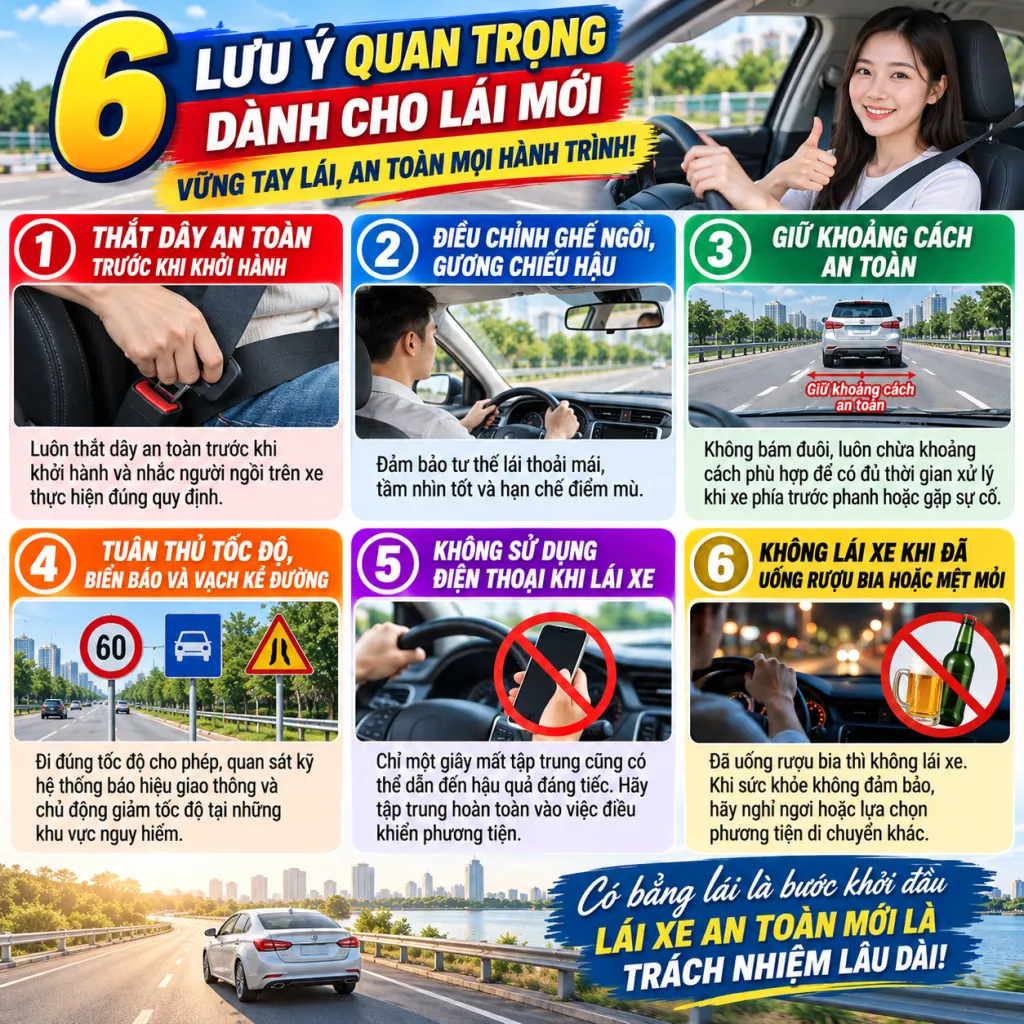 6 lưu ý quan trọng dành cho tài xế mới lái ô tô 2 6 lưu ý quan trọng dành cho tài xế mới lái ô tô